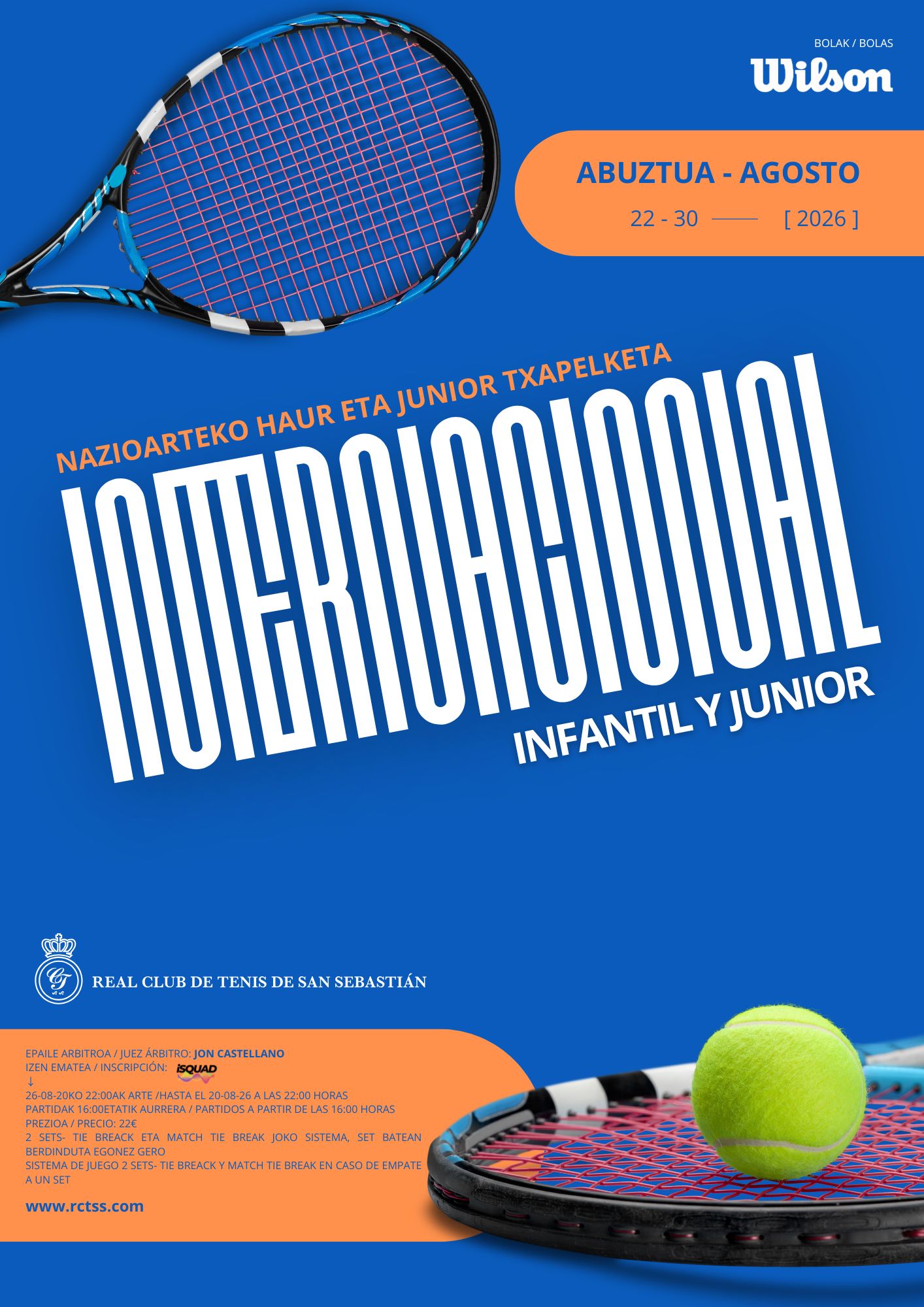 Cartel Campeonato Internacional Infantil y Junior RCTSS