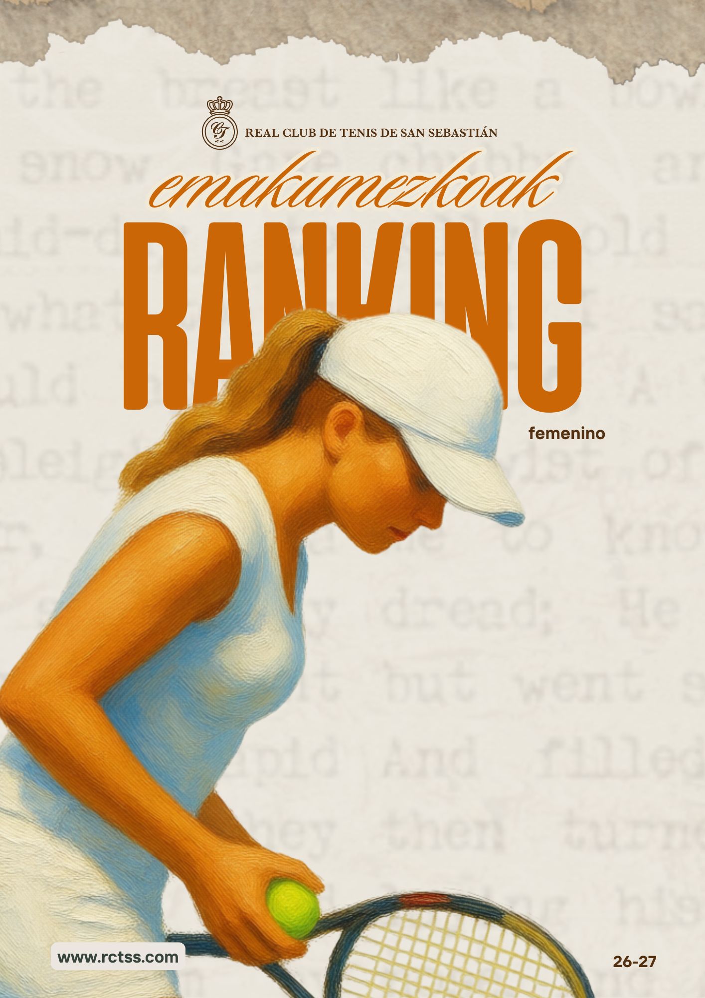 Cartel Ranking Tenis Femenino RCTSS